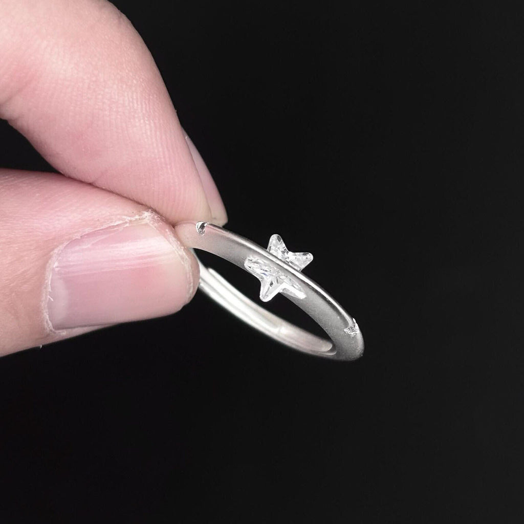 Personalized Ring Accessory One-star Design Simple Matte Finish