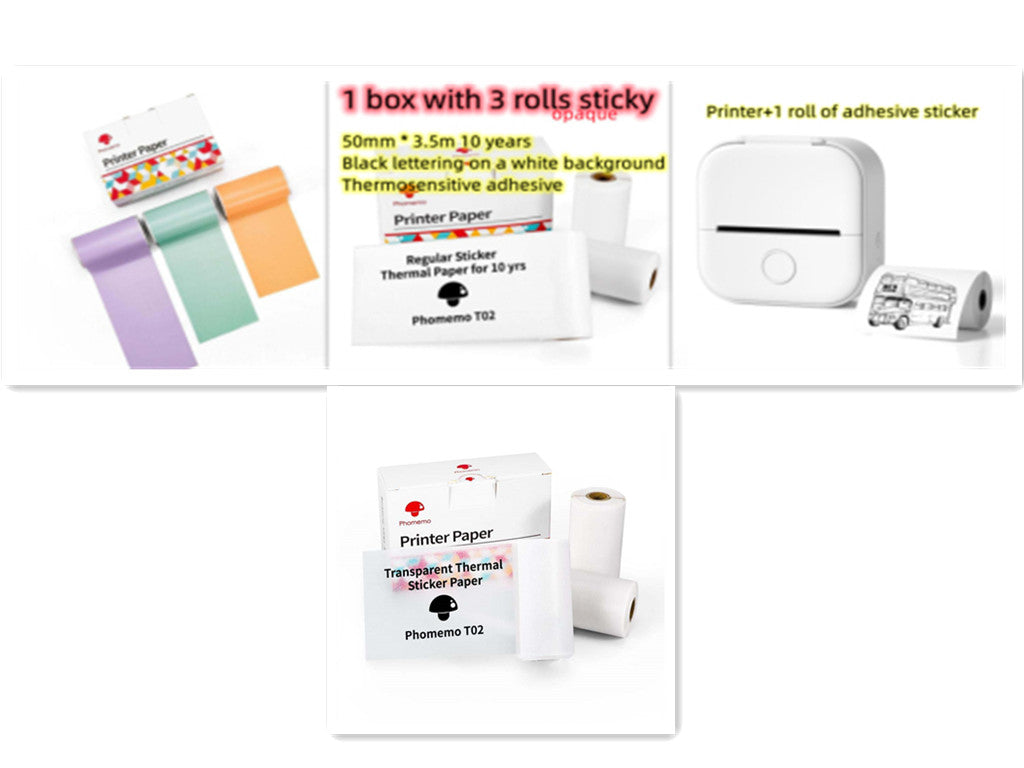 *Portable Mini Thermal Label Printer Home Photo Printer Student Wrong Question Printer Bluetooth-compatible Mini Label Printer Price Tag