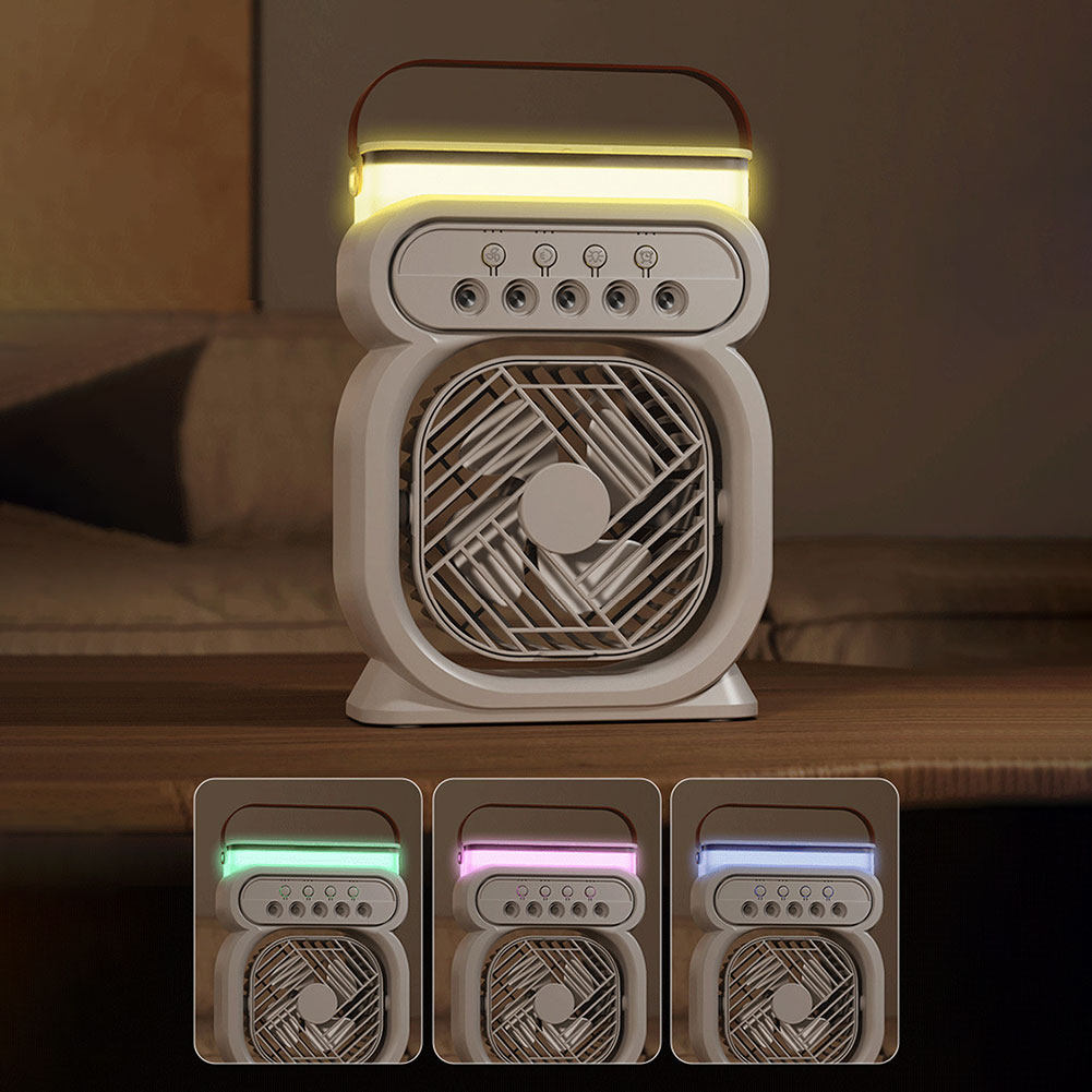 3 In 1 Portable Air Conditioner Evaporative Air Cooler LED Night Lights 3 Speeds Humidifier Fan For Home Office