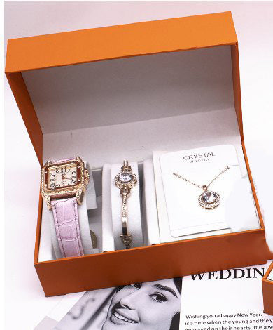 1.Wrist Watch Set Foreign Trade Watches Women New Necklace Bracelets Wristwatches Women
