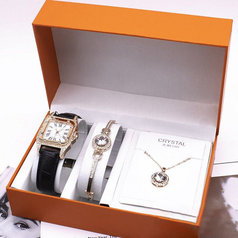 1.Wrist Watch Set Foreign Trade Watches Women New Necklace Bracelets Wristwatches Women