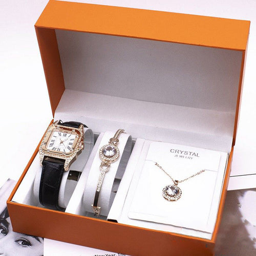 1.Wrist Watch Set Foreign Trade Watches Women New Necklace Bracelets Wristwatches Women