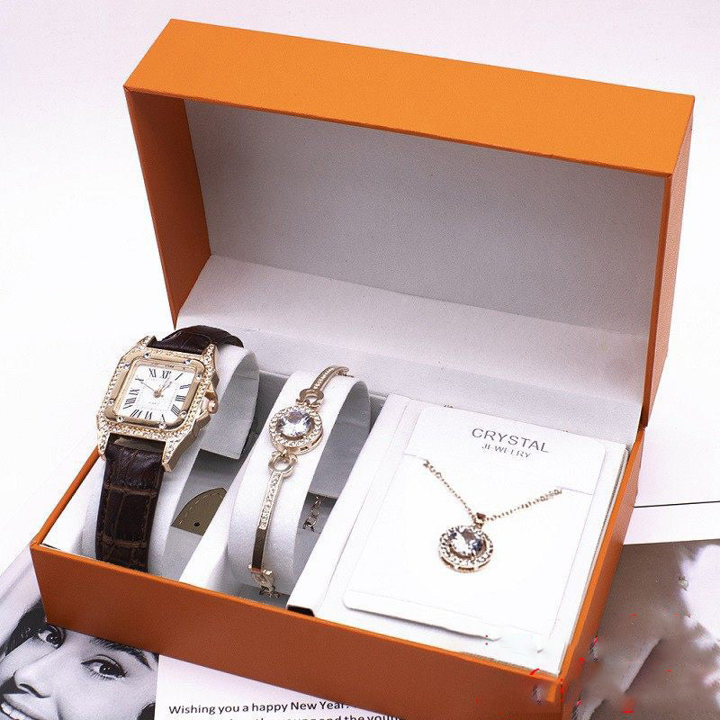 1.Wrist Watch Set Foreign Trade Watches Women New Necklace Bracelets Wristwatches Women