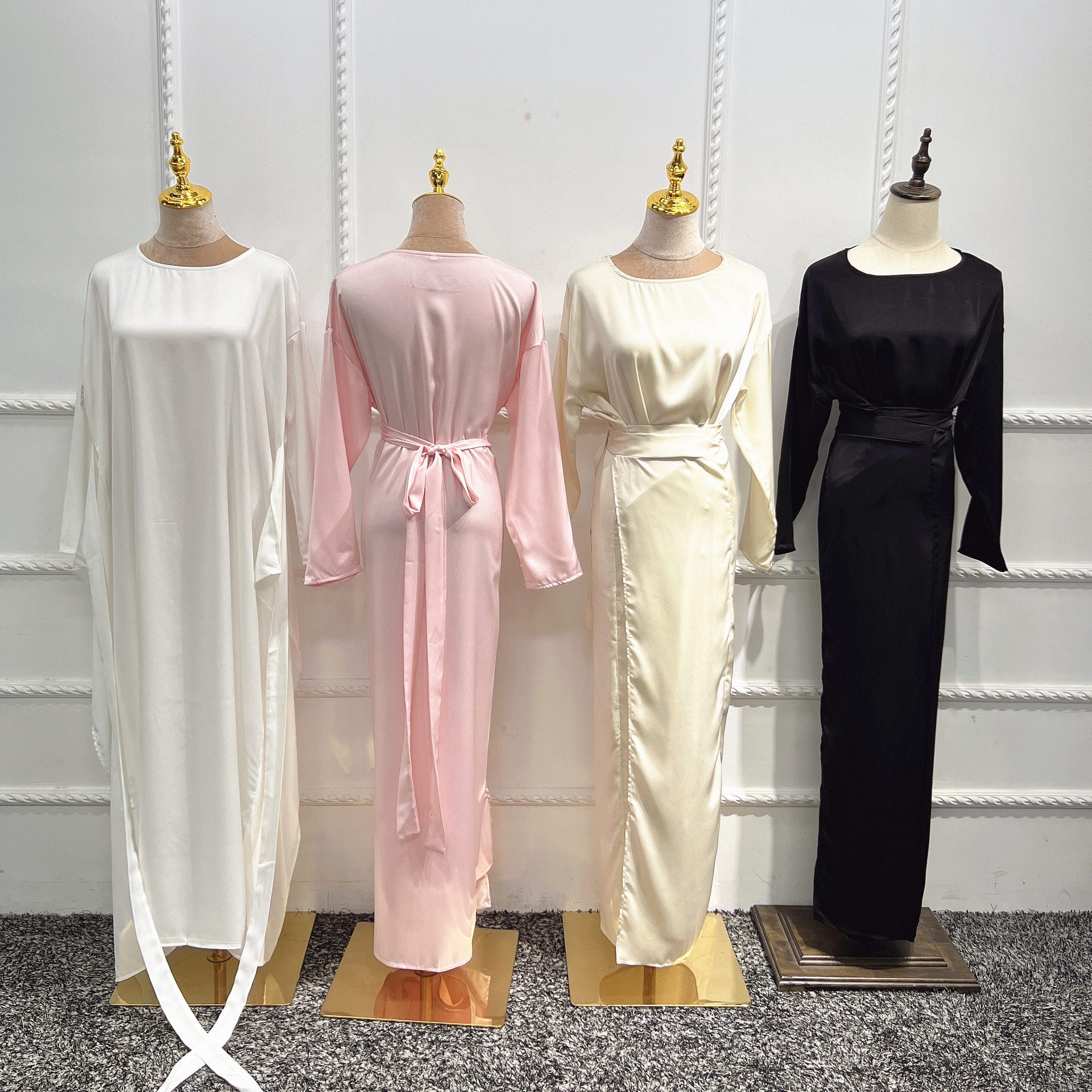 102.Soft Waist Dress Satin Women