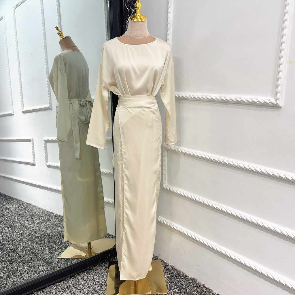102.Soft Waist Dress Satin Women