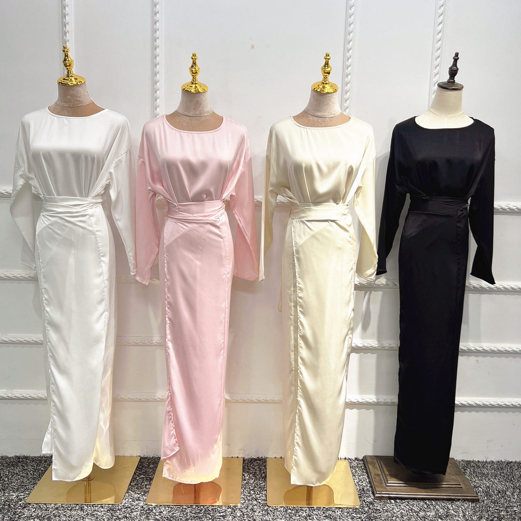 102.Soft Waist Dress Satin Women