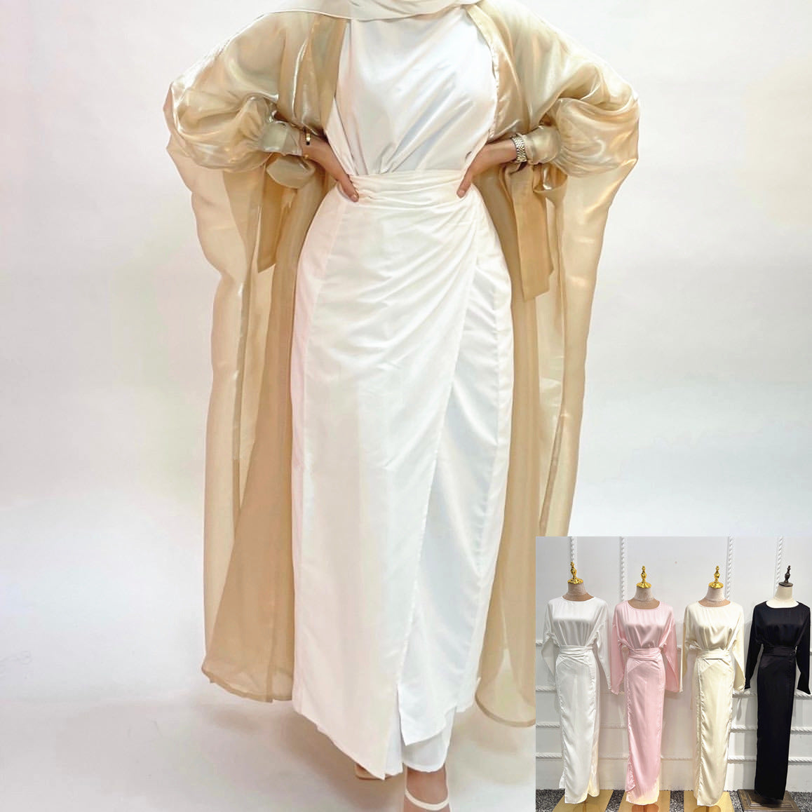 102.Soft Waist Dress Satin Women