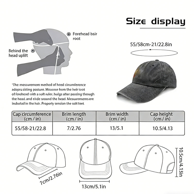 DAD The Man The Myth The Legend Vintage Washed Baseball Cap, Funny Hat For Men, Adjustable Cotton Trucker Cap