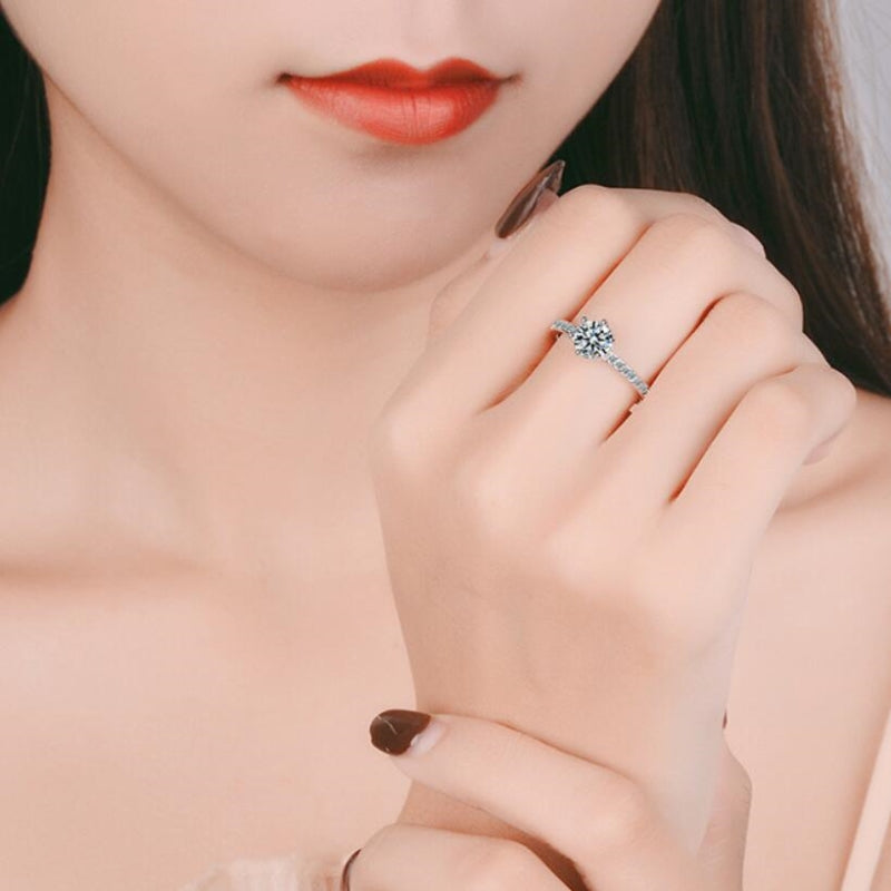 Forest zircon ring women