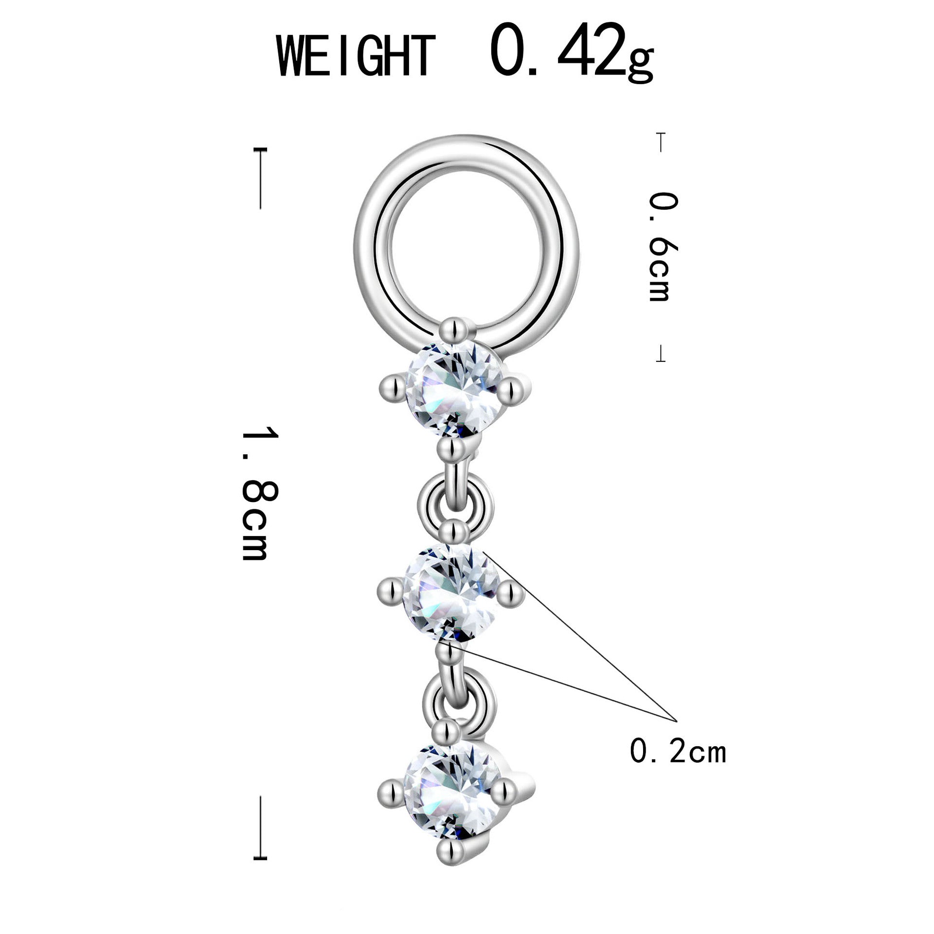 Fashionable Light-luxury Zircon Cluster For Non-pierced Ears