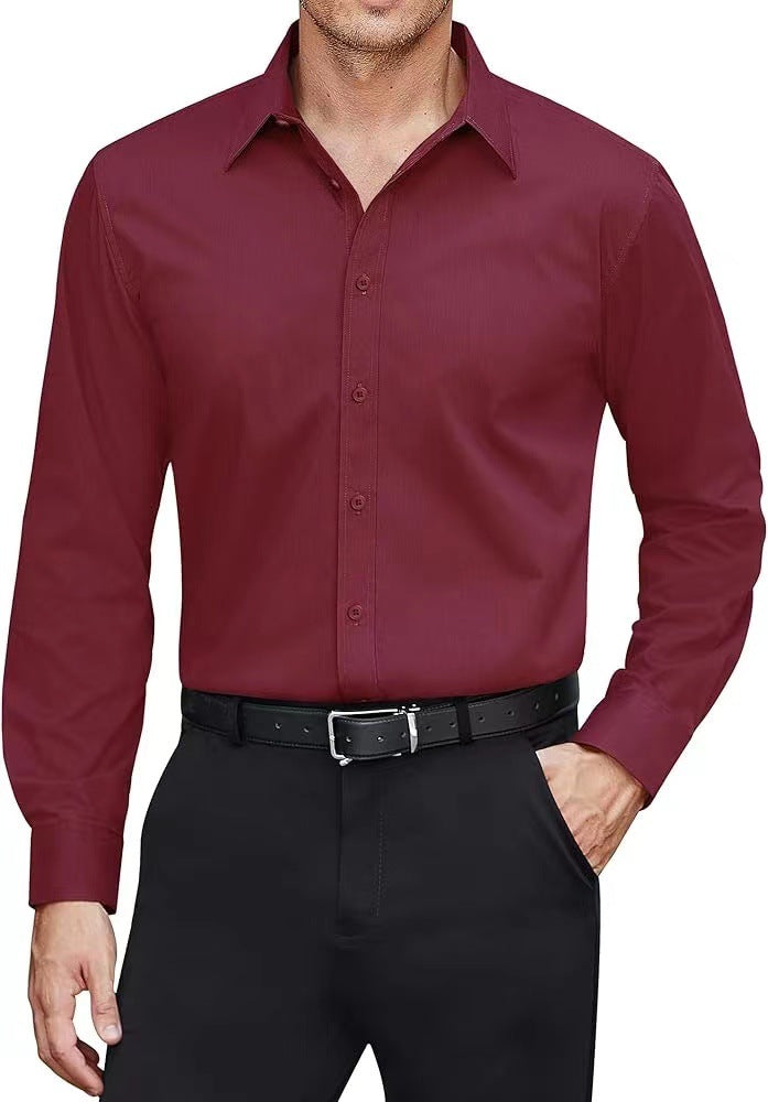 European And American Style Solid-color Men's Shirt