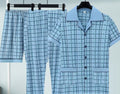 Pure Cotton Three-Piece Pajama Set For Men