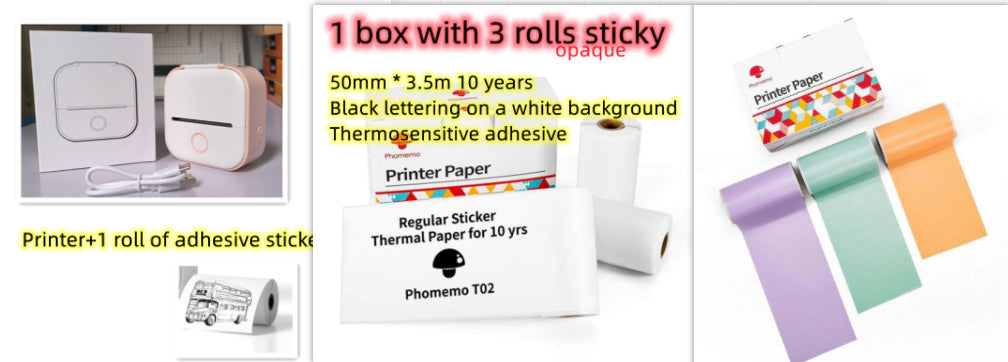 *Portable Mini Thermal Label Printer Home Photo Printer Student Wrong Question Printer Bluetooth-compatible Mini Label Printer Price Tag