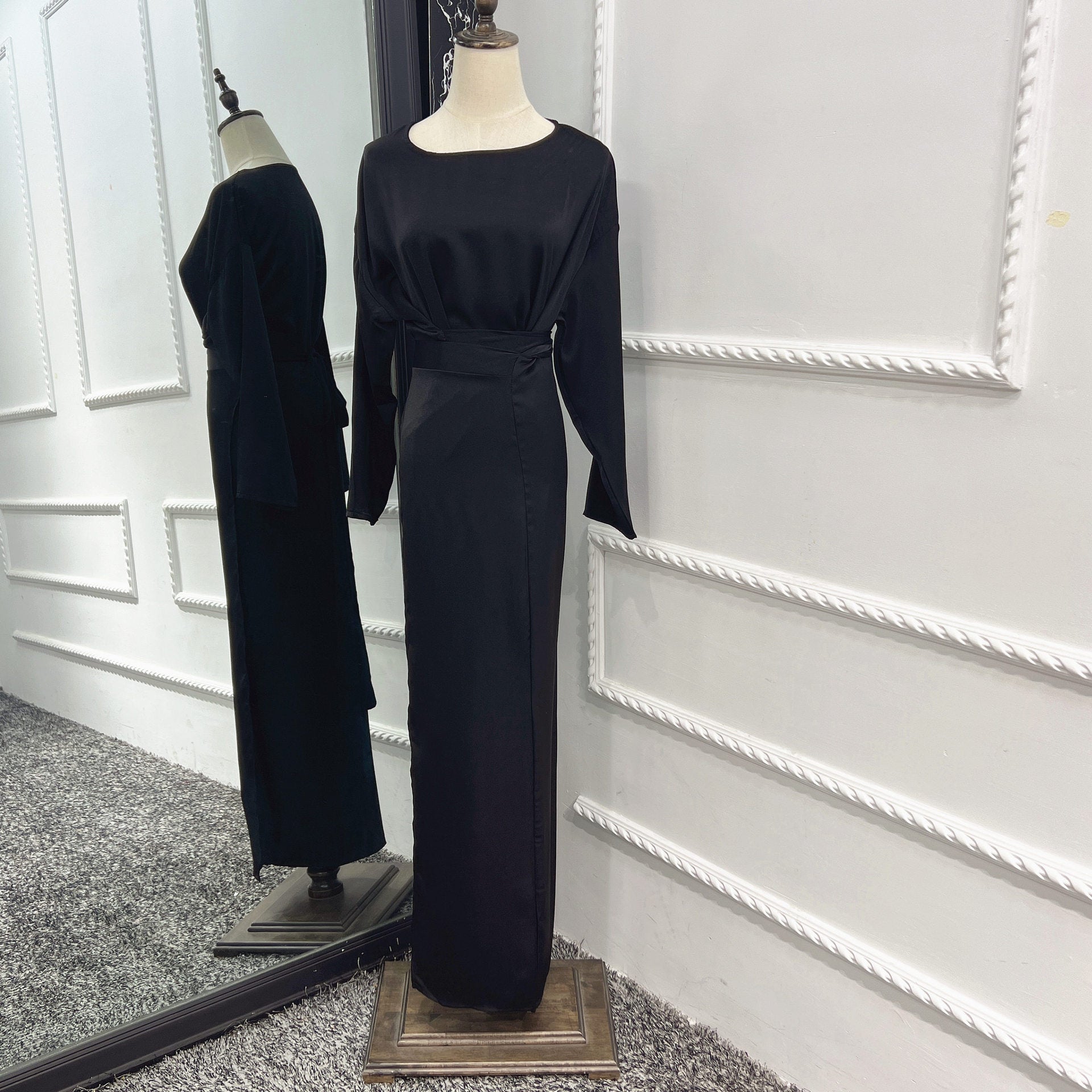 102.Soft Waist Dress Satin Women