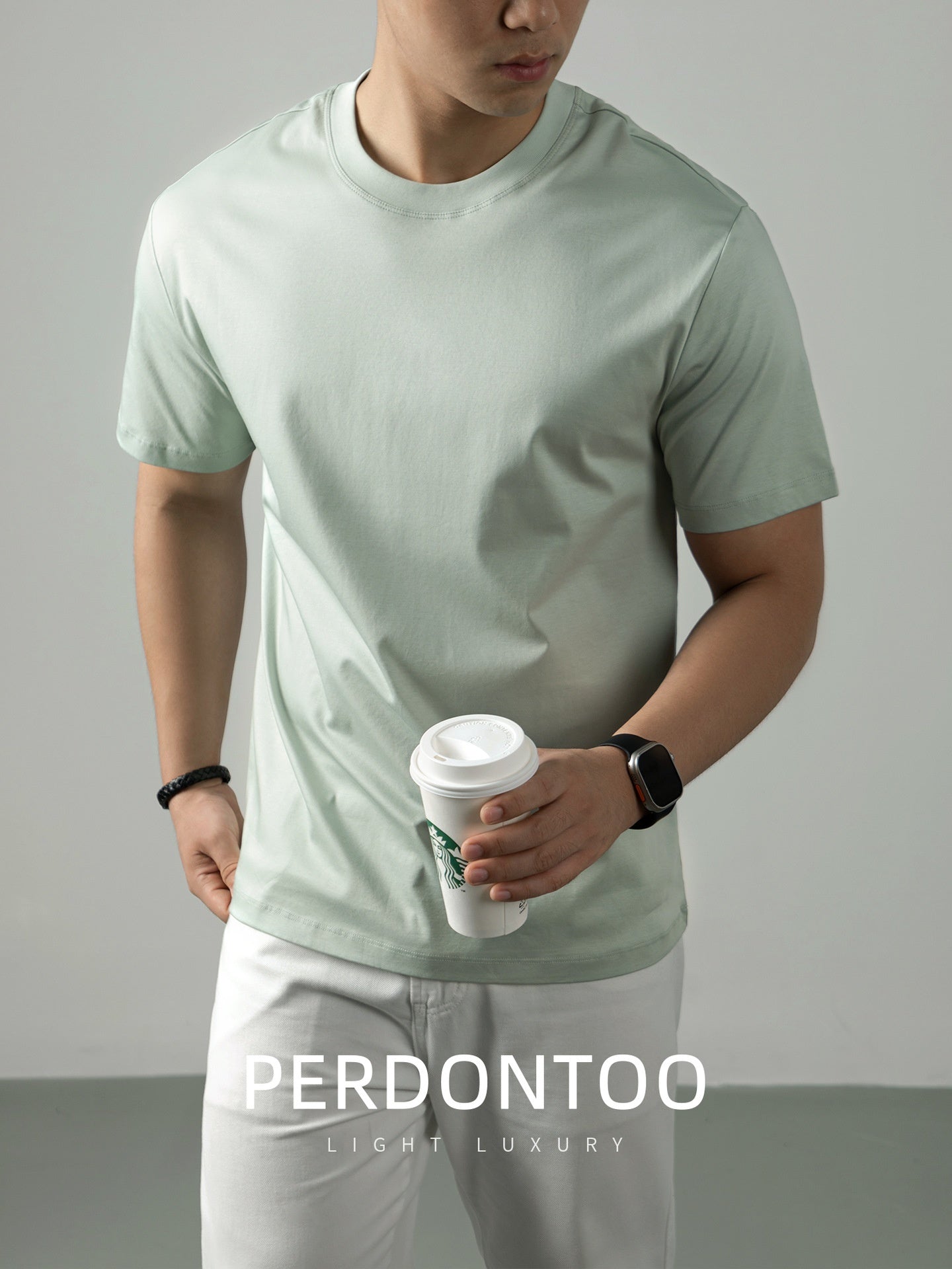 High-end 60S Ice Silk Cool-Feel Men's Short-Sleeve Shirt