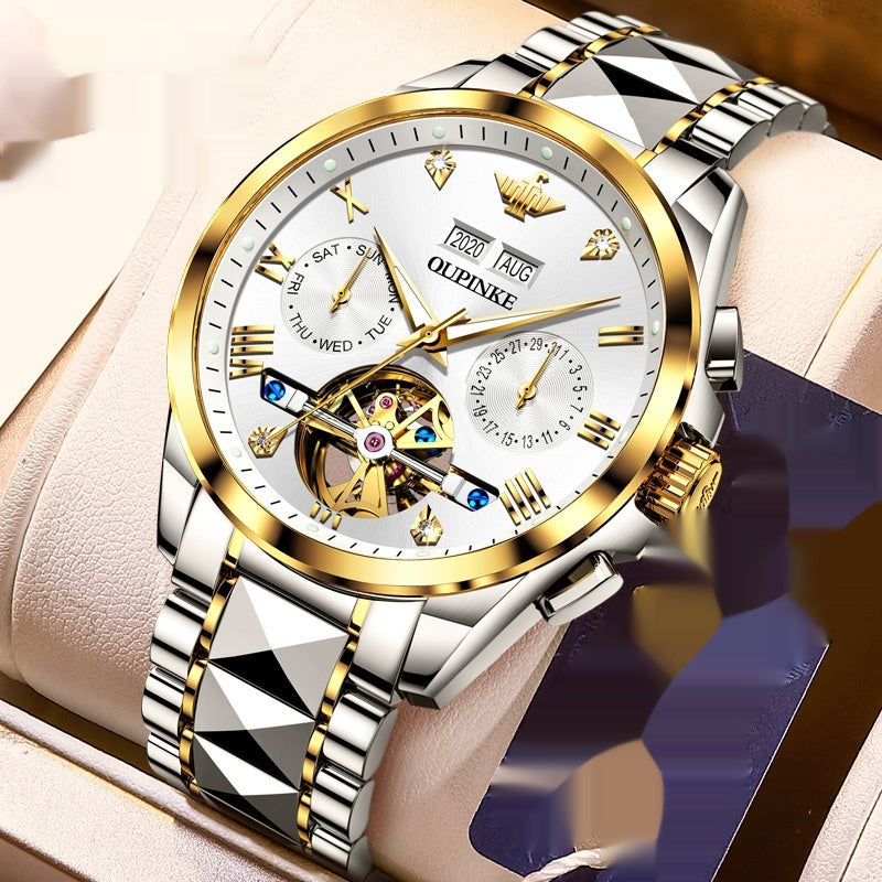 Hollow Automatic Mechanical Tide Waterproof Men's Watch