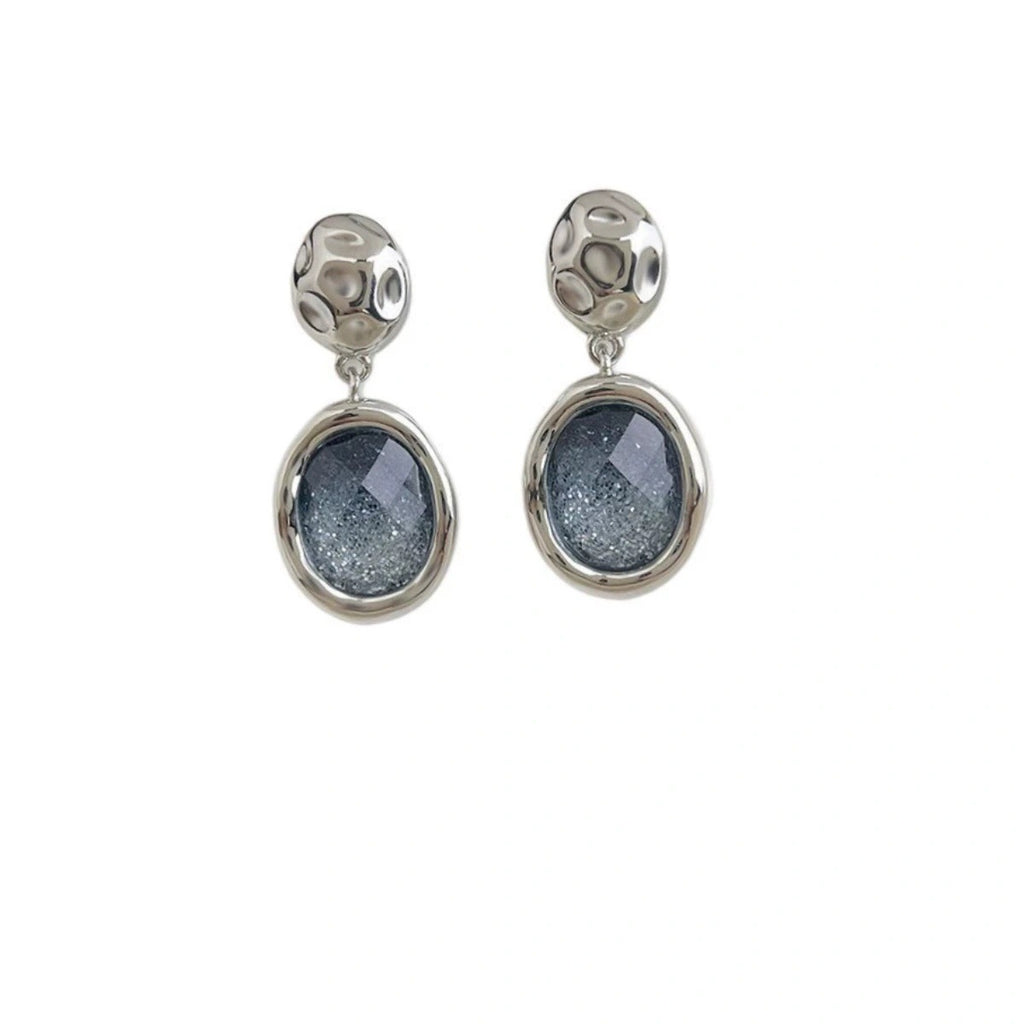 Irregular Blue Starry Sky Pendant Earrings