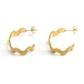 French Chic Stainless Steel Flower Pleated Earrings For Women