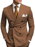 Mens Tailored Two-Piece Formal Suit With Double-Breasted Jacket