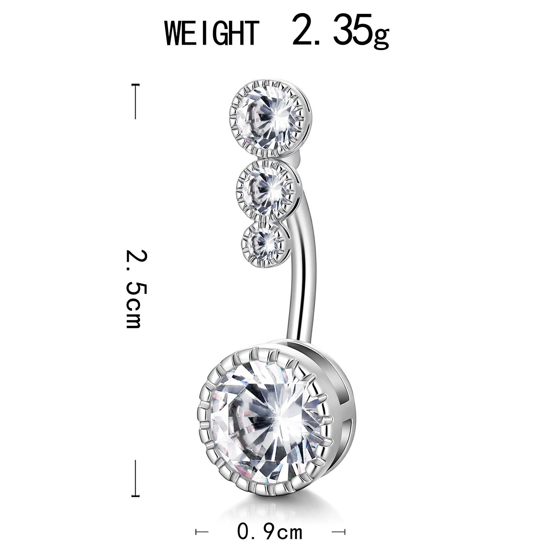 Unique Niche Copper Navel Jewelry With Zirconia Stones
