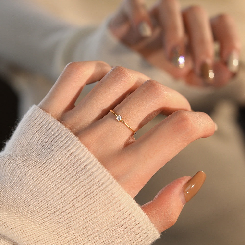 Women's Simple Fashion Casual Zircon Ring