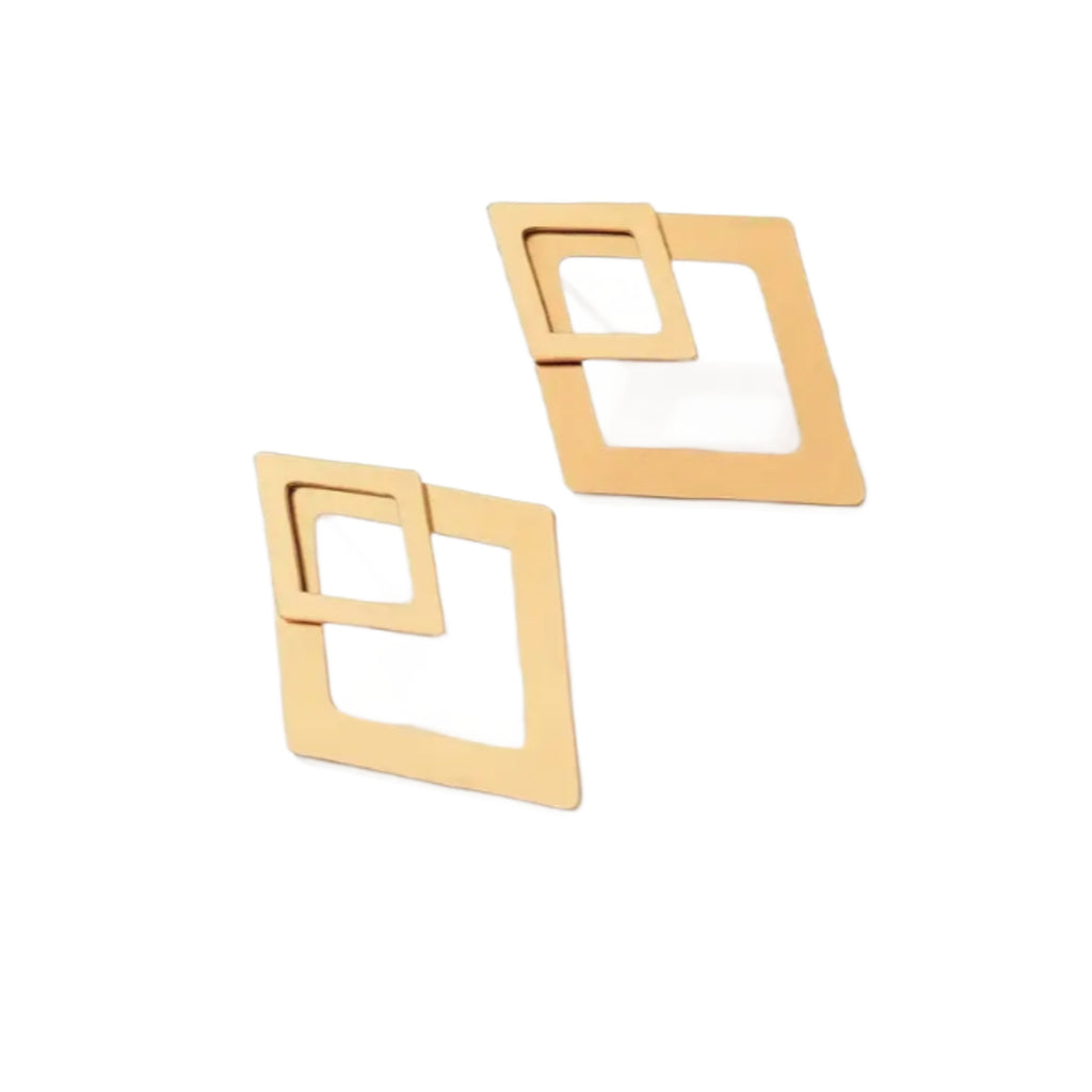 European And American Style Simple Diamond-Shaped Earrings For Women