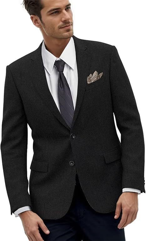Retro Mens Jacket Slim-Fit Sporty Business Suit Casual Outerwear