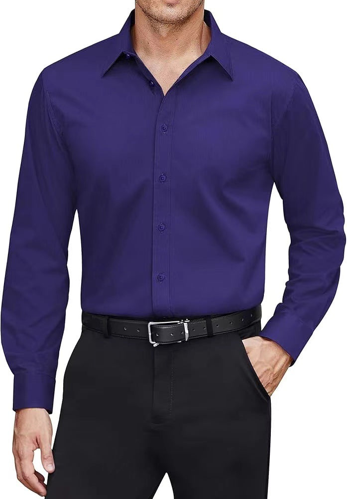 European And American Style Solid-color Men's Shirt