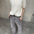 Men's Casual Loose All-Match Summer Linen-Textured Knitted Polo Shirt