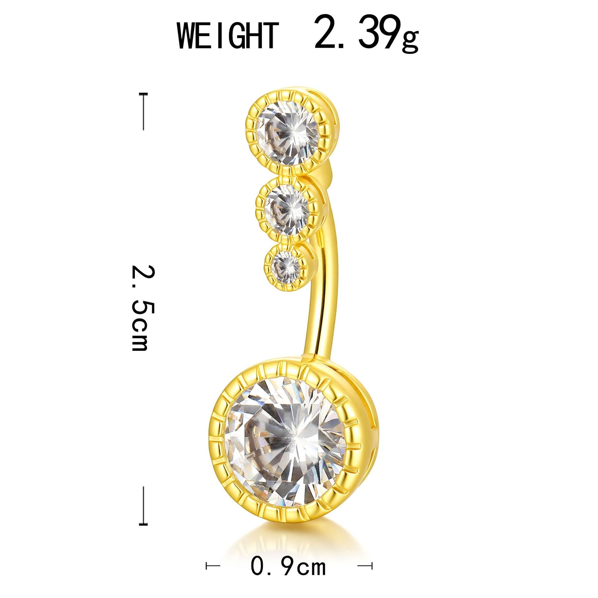 Unique Niche Copper Navel Jewelry With Zirconia Stones