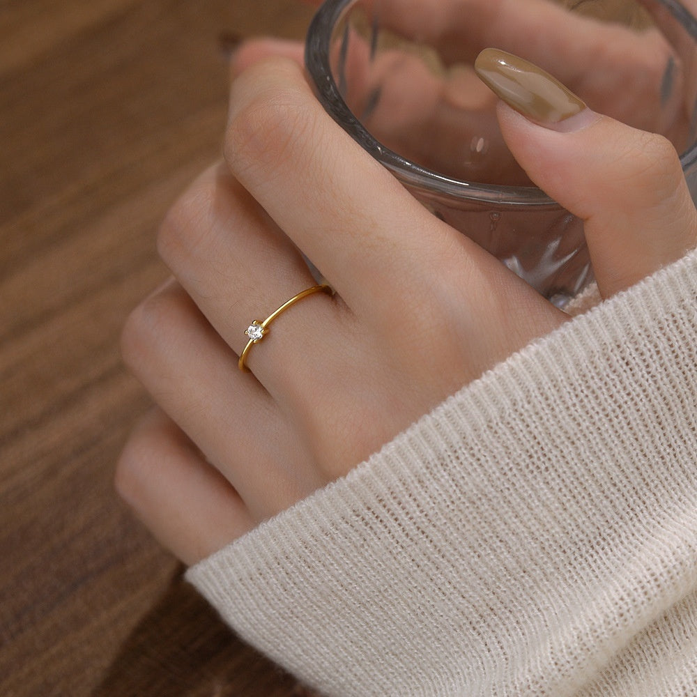 Women's Simple Fashion Casual Zircon Ring