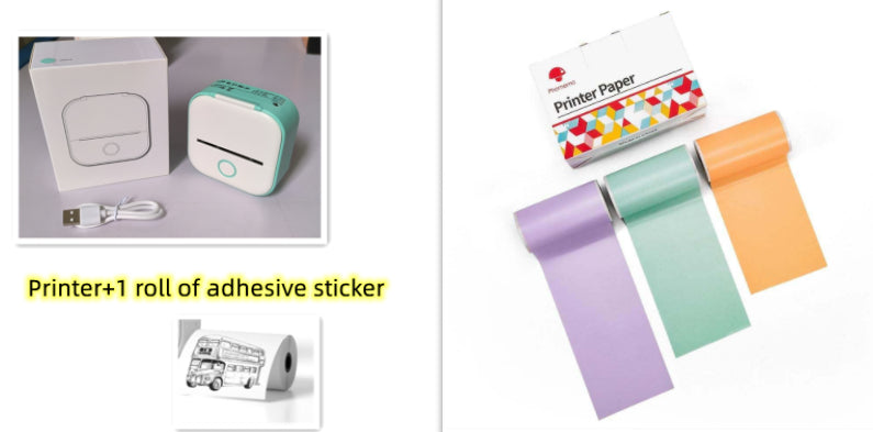 *Portable Mini Thermal Label Printer Home Photo Printer Student Wrong Question Printer Bluetooth-compatible Mini Label Printer Price Tag