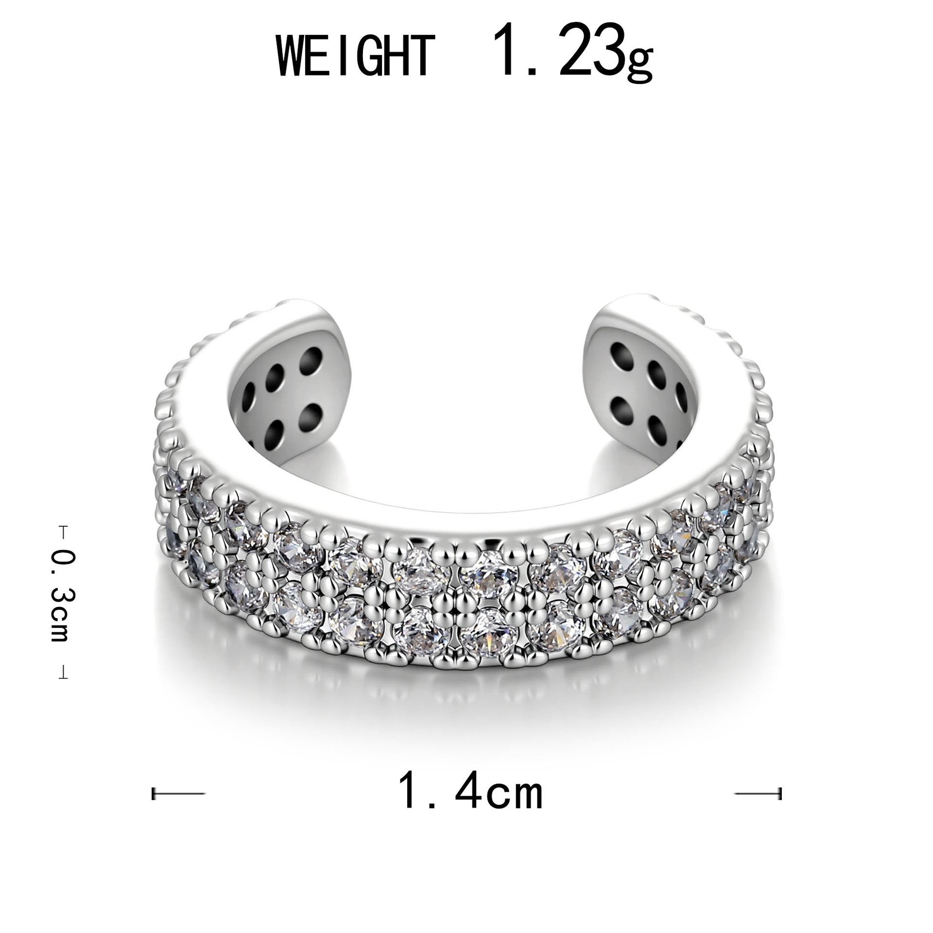 Fashionable Light-luxury Zircon Cluster For Non-pierced Ears