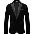 Men's Velvet Lapel Single-Buckle Suit Jacket