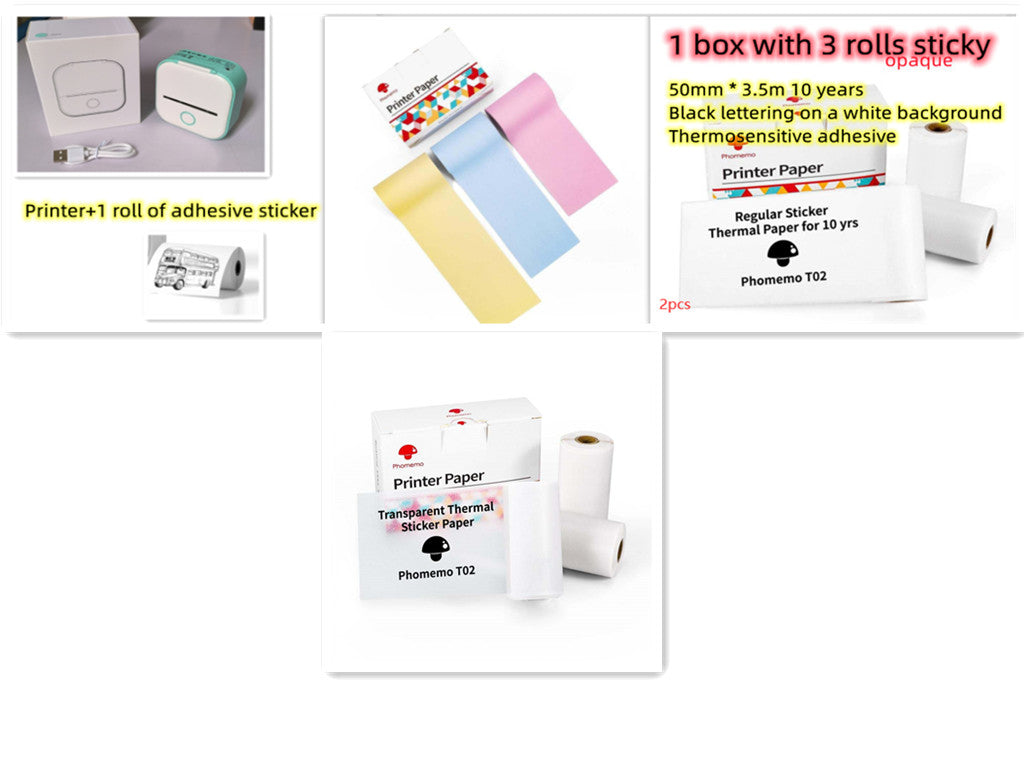*Portable Mini Thermal Label Printer Home Photo Printer Student Wrong Question Printer Bluetooth-compatible Mini Label Printer Price Tag