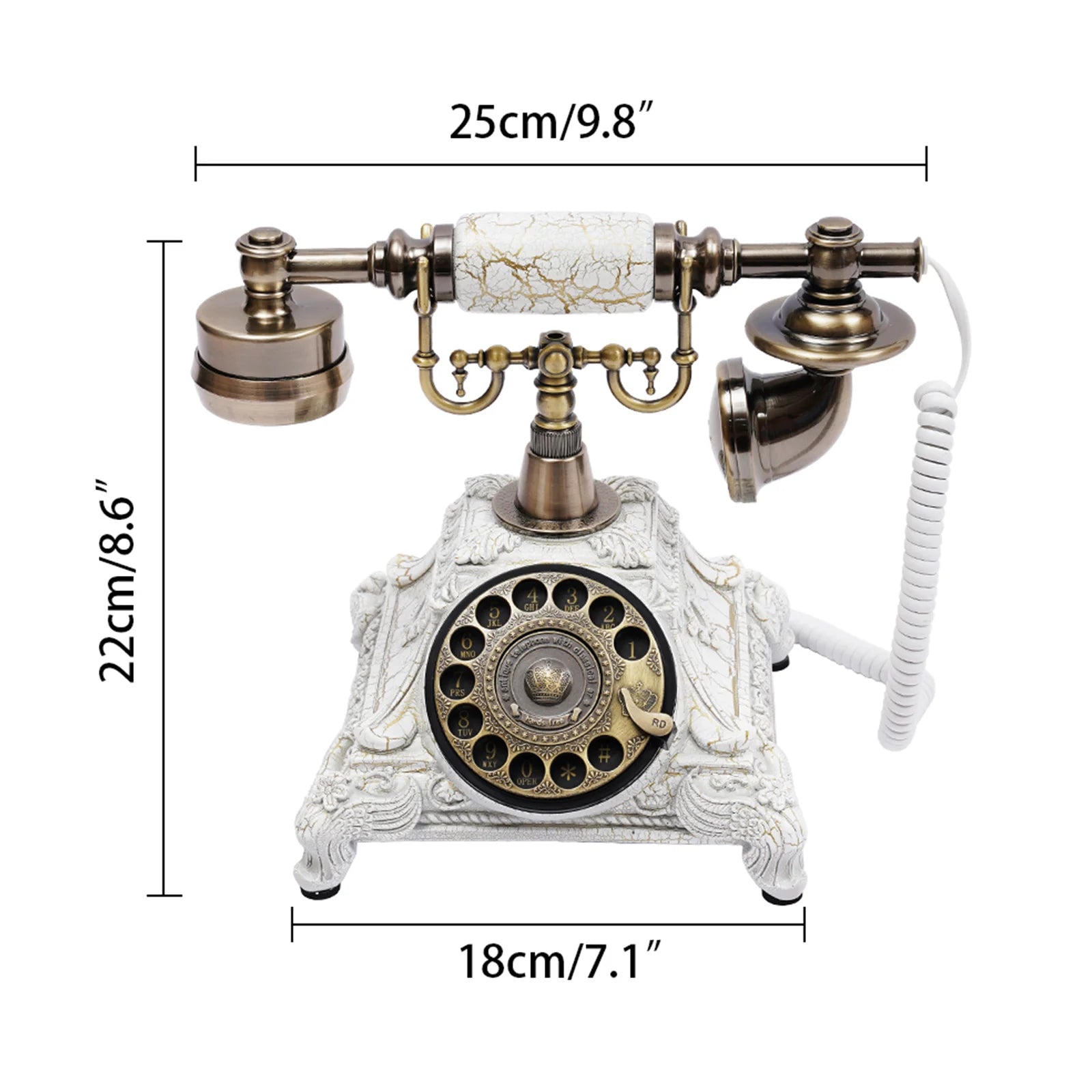 European Retro Desk Phone Old-Fashioned Landline Telephone 18*22 cm Suitable for Hotels, Bars, Offices, Galleries