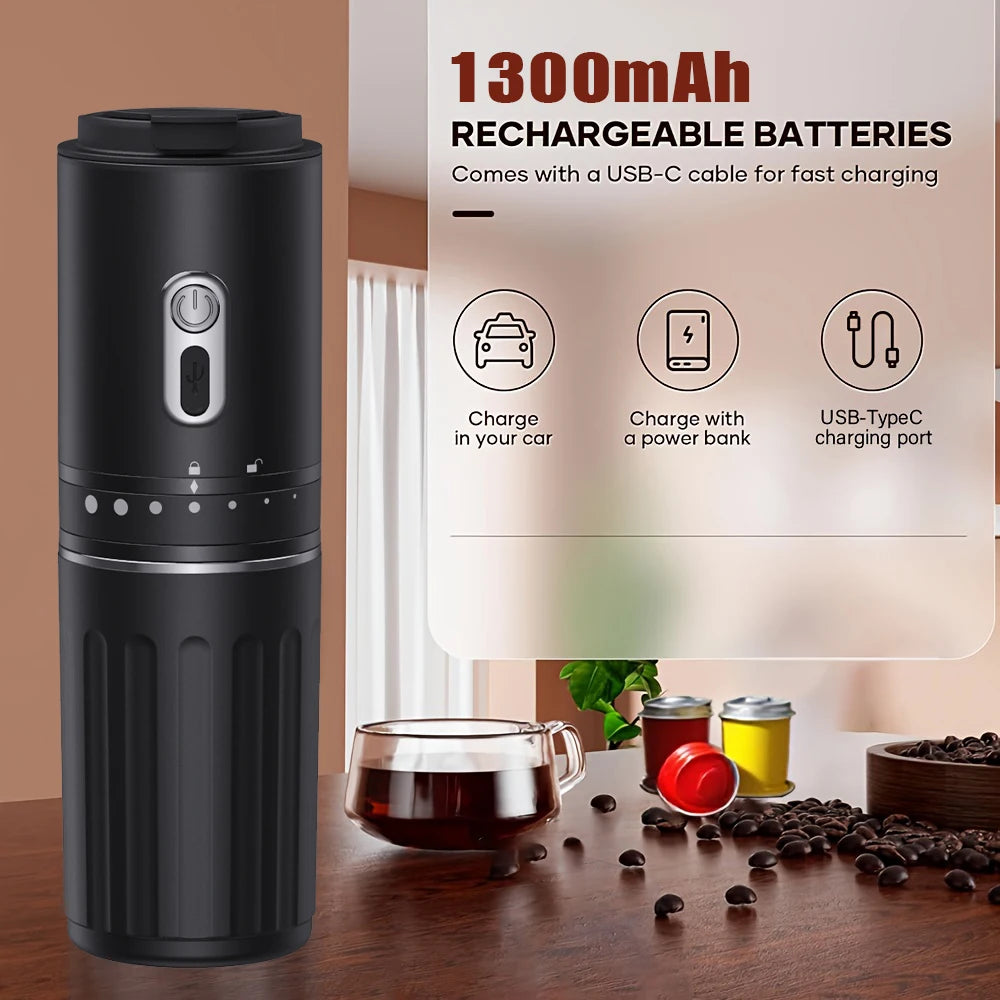 Wireless Electric Portable Espresso Coffee Machine for Car & Home Camping Coffee Maker 3-in-1 Capsule Powder Travel Coffee Maker