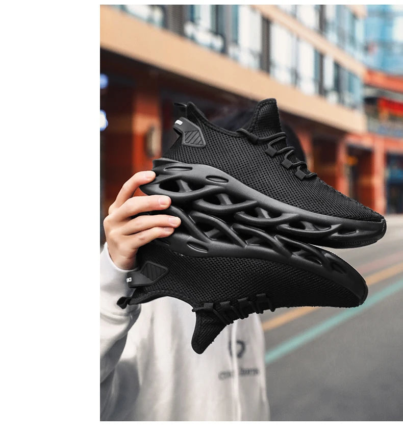 Summer Men Casual Sports Running Shoes Breathable Lightweight Sneakers Outdoor Mesh Black Athletic Jogging Tennis Walking Shoe