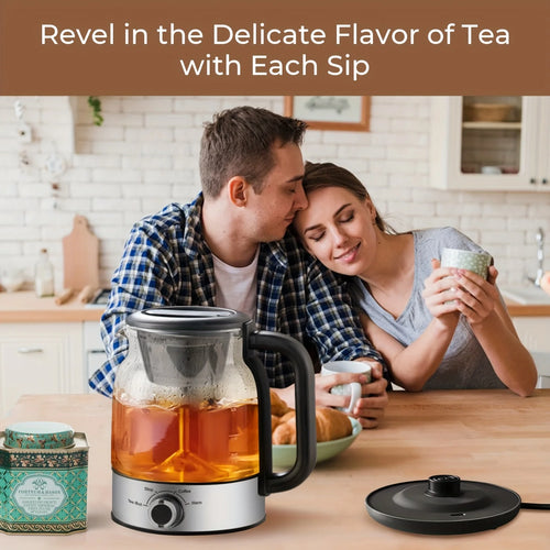40.58Oz Electric Coffee Maker And Tea Infuser - 600W, Bpa-Free Glass Stainless Steel Kettle, Heat Resistant Borosilicate, 304 St