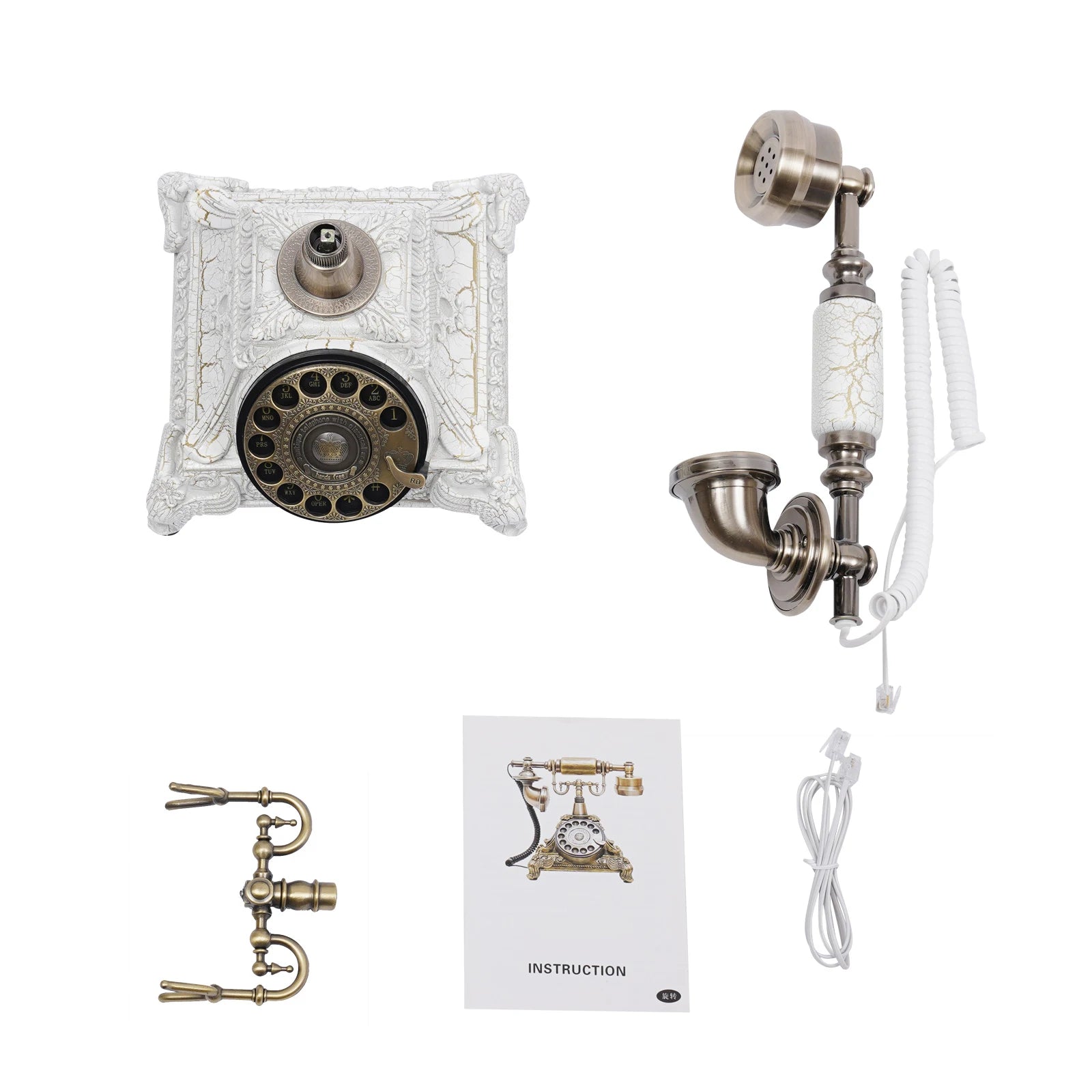 European Retro Desk Phone Old-Fashioned Landline Telephone 18*22 cm Suitable for Hotels, Bars, Offices, Galleries