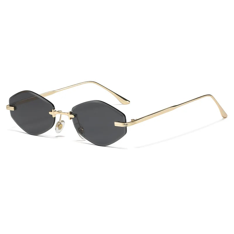 DDDLONG Retro Fashion Rimless Punk Y2k Sunglasses Women Men Sun Glasses Vintage UV400 Outdoor Shades D653
