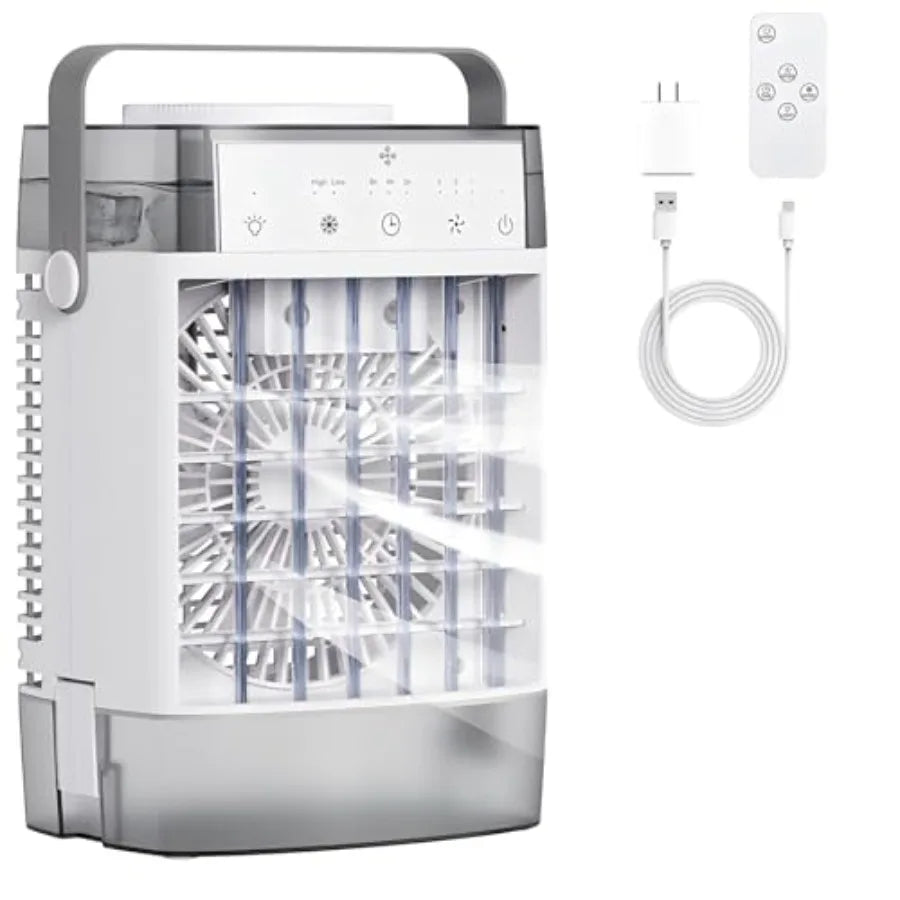 Portable Air Conditioners 1000ml Portable AC Unit with Remote Control Powerful 3 Speeds 7 Colors LED Evaporative Air Cooler wit