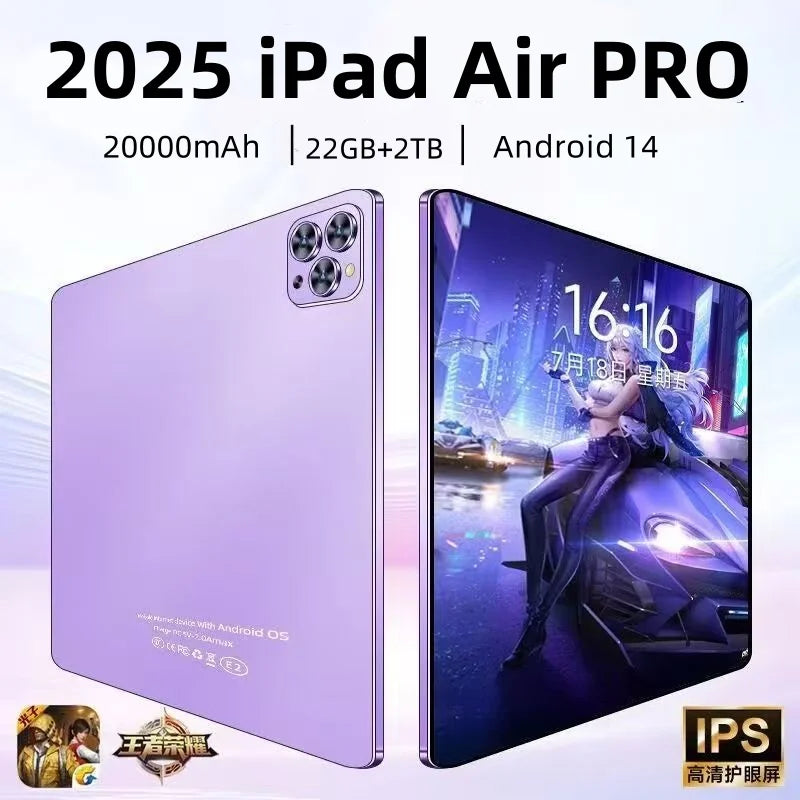 2025 Global Version Original IPad Air Pro Tablet 12inch HD 4K Android 14 22GB+2TB 20000mAh 5G Dual SIM Bluetooth WiFi GPS Tablet