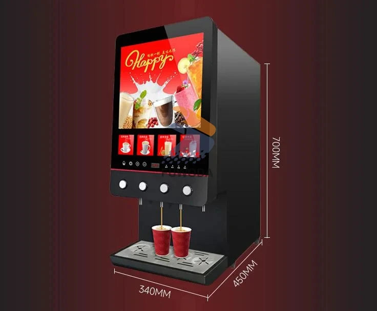 Electric 4-Flavor Hot Coffee Machine Instant Milk Tea Drink Maker Machine Four Flavors Beverage Coffee Machine Caffetteria