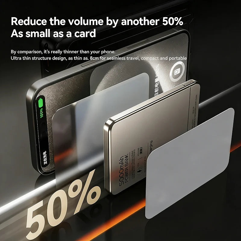 Oneplus 50000mah Magnetic Wireless Power Bank Digital Display Pd 22.5w Fast Charger External Battery For Magsafe For Iphone