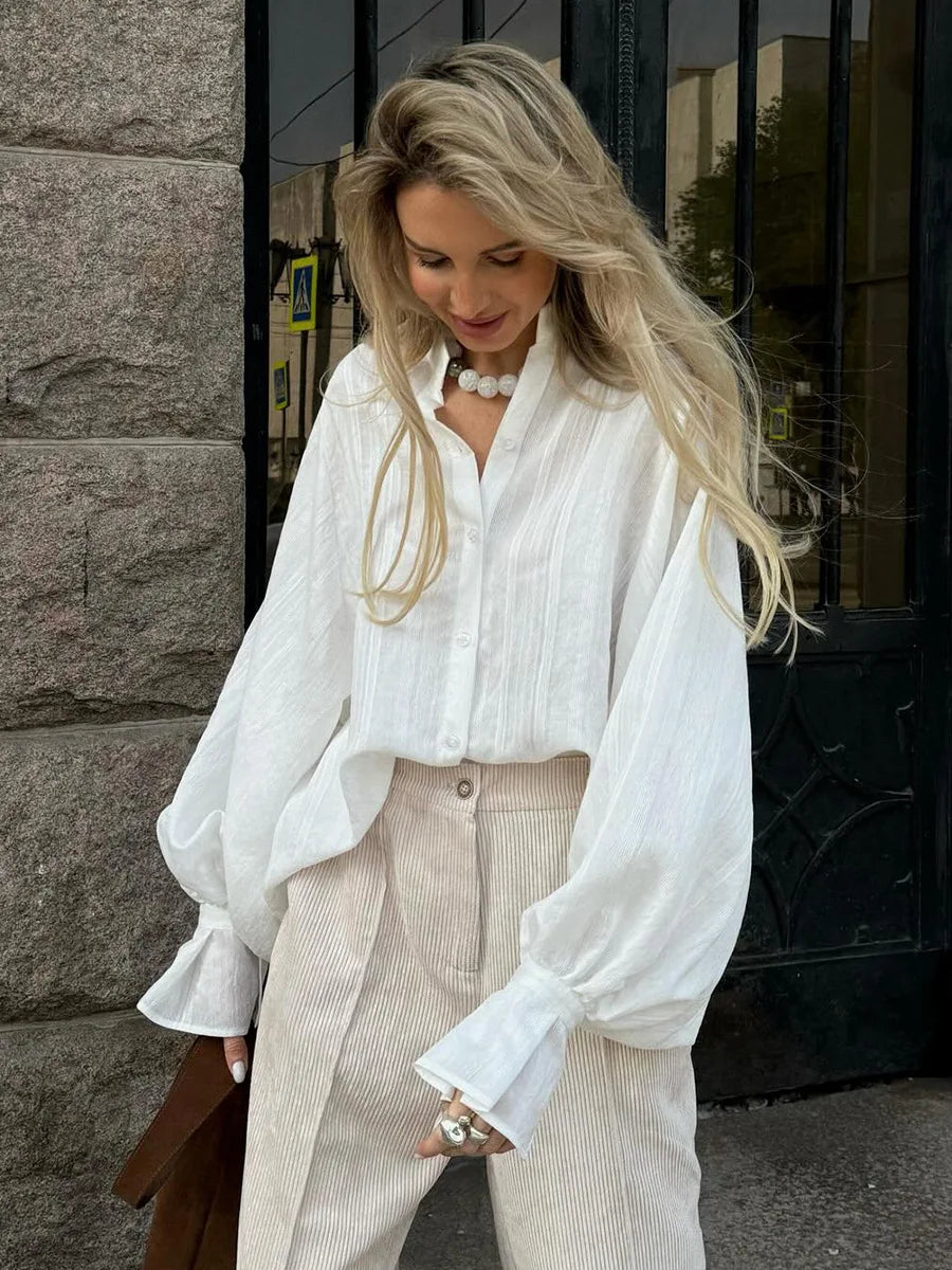 Bornladies Cotton Women's New Retro Wide Leg Pants Loose Fit Corduroy High Waist Trendy Autumn Winter Fashion Trousers