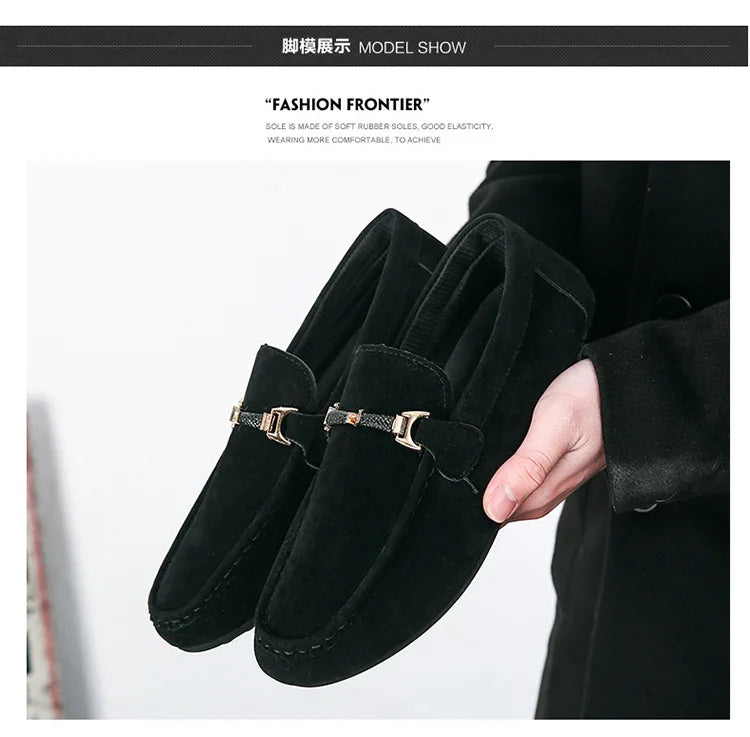 Summer New Trendy Men's Shoes High Quality Soft Loafers Moccasins  Suede Casual Flats Outdoor Light Walking Men's Shoe Zapatos
