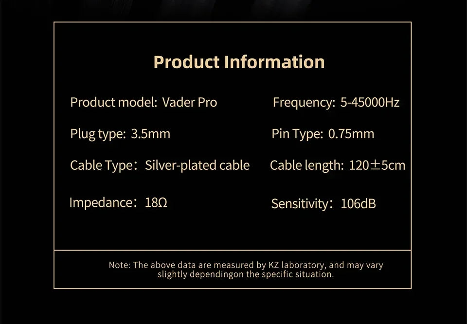NEW KZ Vader PRO Hifi in Ear Earphones 6-Driver Dynamic Bass Earbuds , Tuned Sound Profies Music Headsets with 2PIN Cable
