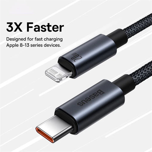 Baseus 20W USB C Cable For iPhone 14 13 12 11 Pro Max XS Xr Fast Charging Cable For iPhone iPad Wire Cord For iPad Macbook