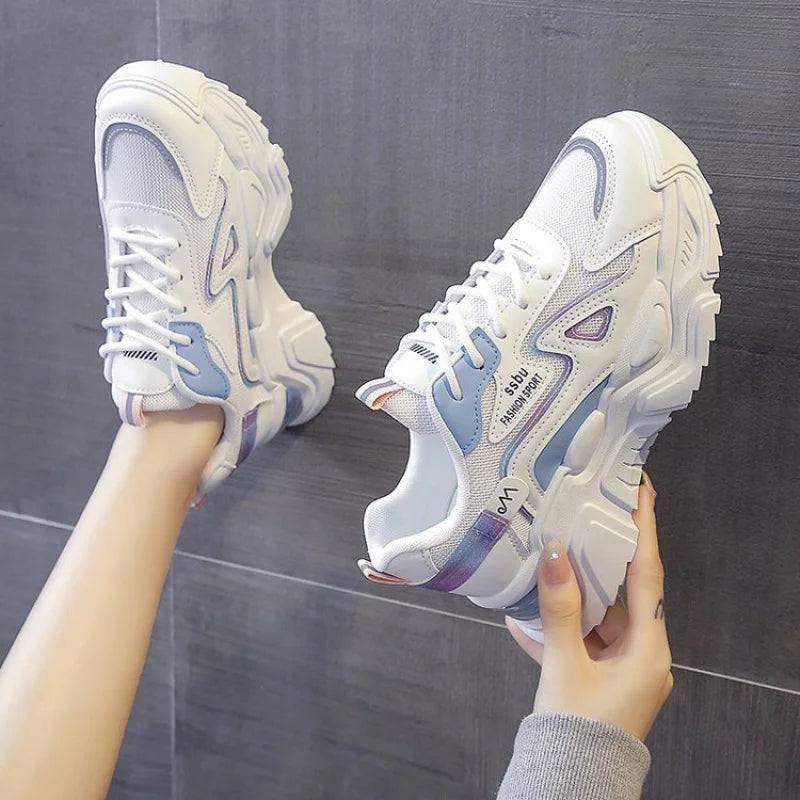 2025 Sneakers Women Platform Flat shoesWoman Shoes Green Casual Trainers LadiesChunky Sneakers Women shoes